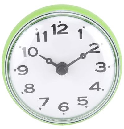Cyrank Orologio da Bagno, Piccolo Orologio da Parete Mini Orologio da Doccia Orologio da Parete a Ventosa Piccolo Orologio da Bagno per Bagno e Cucina (Verde)