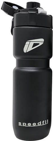 Speedfil Speedflask 21 oz. Vacuum Insulated Stainless Steel Cycling Sports Water Bottle with NEW Bounce Back Lid 2.0 (Black)