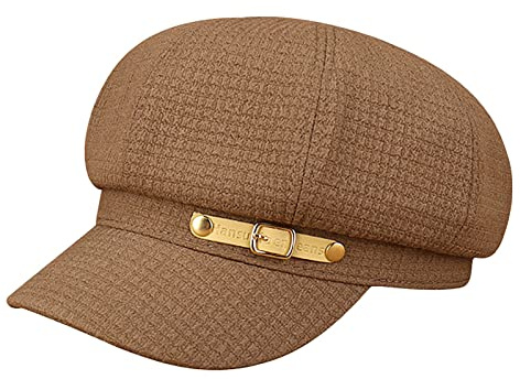 Casquette Gavroche Femme Chapeau de Soleil Respirant Chapeau de Gavroche Newsboy Cap pour Printemps et été Casquette Solide Couleur Chapeau Traditionnel Classique