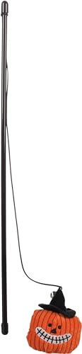Jouet pour Chat - Flamingo Canne à pêche Pumpo Halloween avec Citrouille en Peluche – Herbe à Chat – Longueur 47 cm