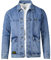 Generisch Jacken Herren Gelb Pocket Jeansjacke Langarm Button Fly Pocket Jacket Coat Lammfell Herren (Blue, L)