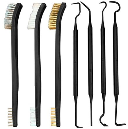 Petit ensemble de brosses métalliques 7 pièces, jeu de brosses métalliques, brosse en acier inoxydable, brosse métallique, 4 crochets à double extrémité pour nettoyer la saleté et la rouille