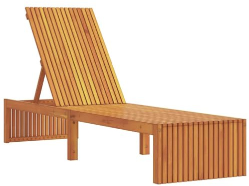 vidaXL Transat Huile Naturelle 200 x 55 x 94 cm Bois d'acacia Massif, Chaises Longues Modernes, durables, inclinables à volonté, parfaites pour se détendre en extérieur, Jardin et terrasse