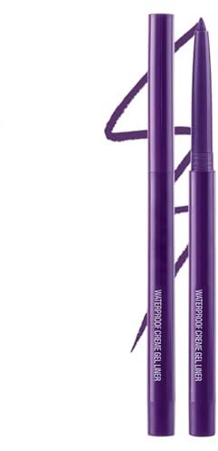 Waterproof Eyeliner Pencil, Long-Lasting Smudge-Proof Eye Liners, Fine Tip for Precise Lines, Quick-Dry Formula (Purple)