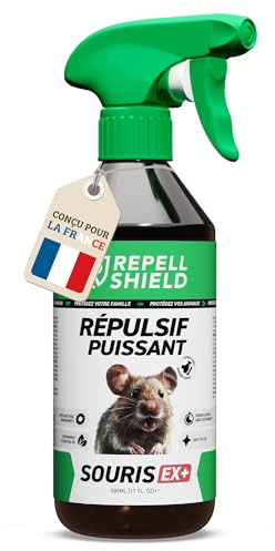 RepellShield® Repellente Topi e Ratti -500ml- Non Macchia, 100% Naturale, Sicuro per Bambini e Animali - Olio di Menta Piperita - Senza Veleni Alternativa to Colla e Veleno per topi
