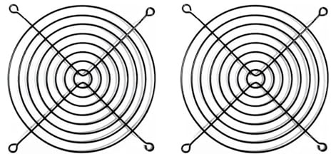 Ryaupy 2 Piezas Rejilla Metálica para Ventilador de PC 120mm - Griglia di Protezione in Metallo, Compatible con Ventiladores de CPU, Refrigeración, Gabinete, para Ventola di Raffreddamento (Negro)
