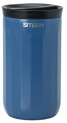 Smash Twist & Lock Lineare Reise-Kaffeetasse aus Edelstahl, 350 ml, Blau