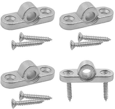 4 Piezas Ojal para Toldo, Ojales de Metal de Acero Inoxidable 304 con 8 Tornillos, Diseño Vertical y Horizontal Soportes de Toldo, Accesorios de Autocaravana para Caravana y Autocaravana