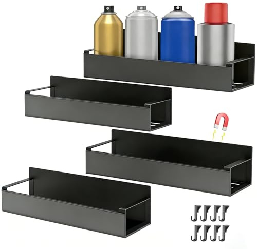 KOPKIO 4 Pcs Magnetic Spray Can Holder, Magnet Toolbox Holder, Aerosol Spray Can Holder, Mechanic Paint Can Organizer, Tool Box Storage Rack for Garage Home Workspace