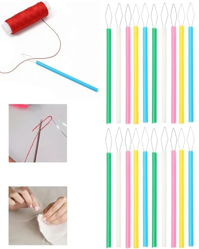 HUVZOR 18 Pcs Enfile Aiguille, Enfile-Aiguille en Plastique, Pas Facilement déformable Fil Enfile-Aiguille à Coudre pour Coudre à Main & Quilting Craft, 4 couleurs
