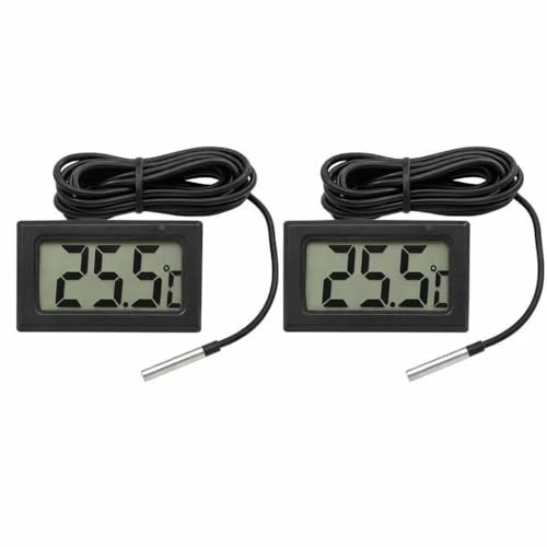 Termometro Digitale per Frigorifero e Congelatore con Sonda Esterna, Display LCD Grande e Preciso, Misuratore Temperatura per Frigo, Freezer, Acquario, Cantina e Cucina (2)