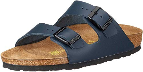 Birkenstock Classic Arizona Birko-Flor, Unisex-Erwachsene Pantoletten, Blau (Blau), 42 EU