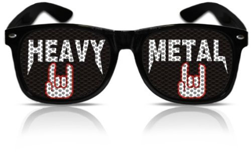 nepp Partybrille Motiv heavy metall Nerd schwarz I Lustige Festival/Karneval Sonnenbrille I Funbrille für dein JGA Kostüm