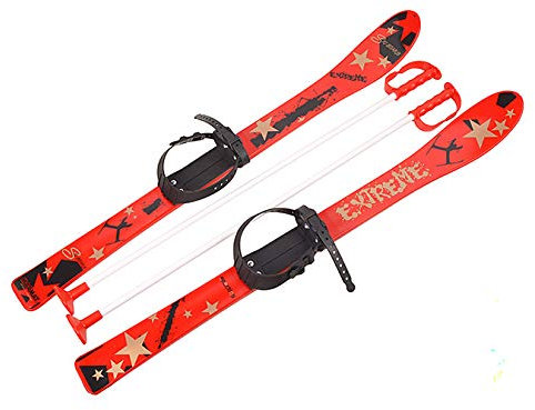 molti KINDERSKI SKI für Kinder mit BINDUNG mit Stöcken 5 Farben 90 cm (Rot)