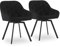 CLIPOP Samt Esszimmerstühle Drehbar 2er Set,Gepolstert Sessel Küchenstuhl mit Armlehne Freizeit Polsterstuhl Bequem Sitz Drehstuhl für Esszimmer Wohnzimmer Büro, (1, Schwarz)