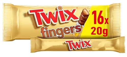 Twix Caramel Biscuit Milk Chocolate Snack Bars Bulk Multipack Box, 16x20g | Caramel Biscuit Chocolate Bars for Everyday Snack, Tea & Coffee Breaks, Meeting Snacks, Sweet Household Stash & Treats