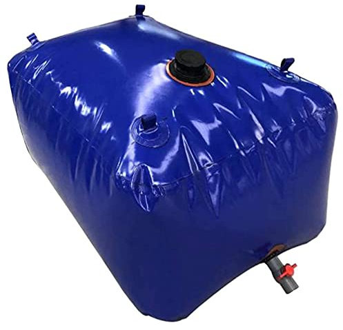 EUPXRHY Depódito de Agua 500l 1000l 2000l 3000l 4000l 5000l, Contenedor Se Almacenamiento Se Agua Blanda Deposito Agua Lluvia Se Gran Capacidad con Grifo Vejiga de Agua Plegable,Azul,500L (1x1x0.5m)