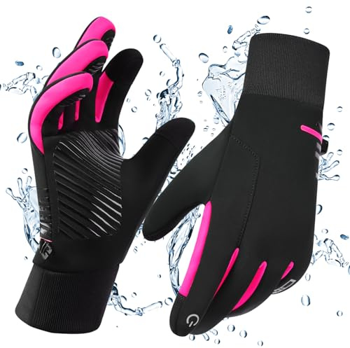 kyncilor Guanti Invernali Impermeabili Uomo,Guanti Moto Invernali Donna, Fodera Soffice, Touch Screen, Silicone Antiscivolo, Termici per Sci, Bici, Corsa