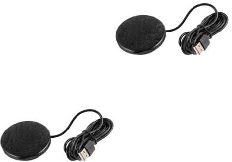 DIYEAH Lot De 2 Bras De Microphone Omnidirectionnels 360° pour Pc pour Conférences Téléphoniques Et Réunions Blanc