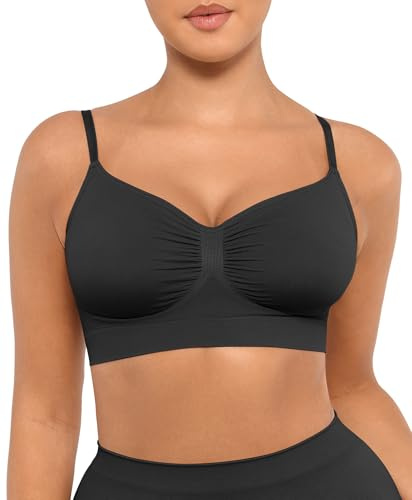 FeelinGirl BH för kvinnor, full täckning, komfortbralettes för kvinnor, icke-vadderade trådlösa behåar, vardagliga behåar, justerbara remmar