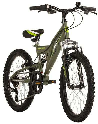 WYLD Kinder-Mountainbike Fully 20'' Zodiac schwarz-grün 6 Gänge RH 31 cm (Grün)