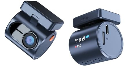 KAWA Dash Cam MINI 3 Pro - Display Trasparente, 2K 1296P Piccola Telecamera Auto con WDR/3D DNR, Visione Notturna, 135° FOV, Supercondensatore, Registrazione a Loop, Sensore G, Controllo App