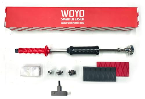 WOYO PDR200 PDR Slide Hammer Dent Puller with Cold Glue & 3pcs Stainless Steels Tabs & Long Tabs Adapter & 2pcs Handle Cover, Car Dent Removal Tool Automotive Repair Dent Kits