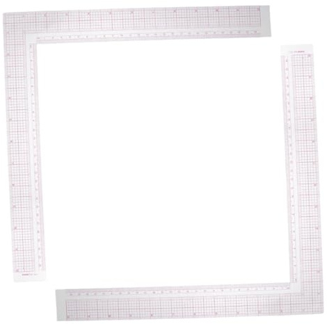Baluue 2 pezzi Righello da Cucito per Sarto Trasparente in Plastica Resistente Strumento di Misura Preciso per Taglio Tessuti e Creazione Modelli Adatto Designer Moda Principianti e