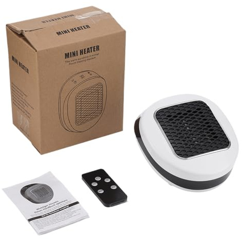 FVPKYUR Stufetta Elettrica Portatile | Riscaldamento Rapido Ventilatore Riscaldante Risparmio Energetico - Timer Telecomando per Riscaldatore da Scrivania,per Camera da Auto