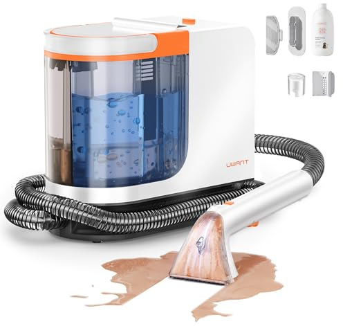 uwant B300PRO Limpiador de Tapicerías 18kPa Potente Succión, Máquina Limpiadora de Alfombras Portátil con Autolimpieza, Limpiador para Mascotas con Herramientas y Solución, para Sofá, Coche Set of 1