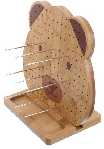 HIAKDOFT Tablero Bloqueo Crochet Madera Resistente 23x21 Cm Diseño Oso para Tejer con Múltiples Orificios Tabla para Bloquear Proyectos de Hilo y Costura en Manualidades de Crochet