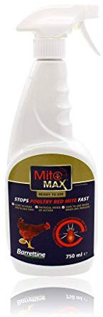 Mite Max 750ml Ready To Use Spray - Rapid Knockdown of Poultry Red Mite