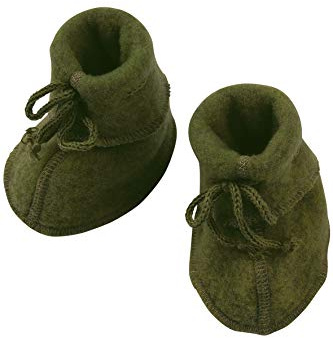 Engel Natur, Baby-Schühchen Fleece, 100% Wolle (kbT) (62-68, Schilf Melange)