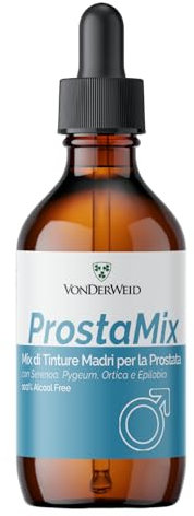 Vonderweid - ProstaMix | Mix Tinture Madri con Serenoa Repens + Pygeum Africanum + Ortica + Epilobio | Integratore Prostata Uomo | Estratto Totale ad Ultrasuoni | Analcolico, Vegan | 100 ml