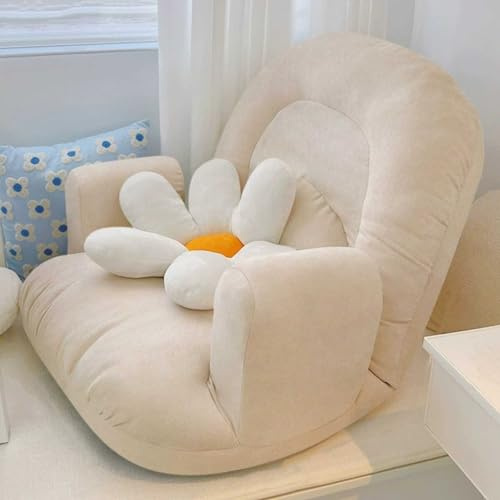Sofá cama individual plegable 2 en 1, silla de lectura con respaldo alto, sofá cama de piso para dormitorio, sala de estar, juegos, relajarse, leer