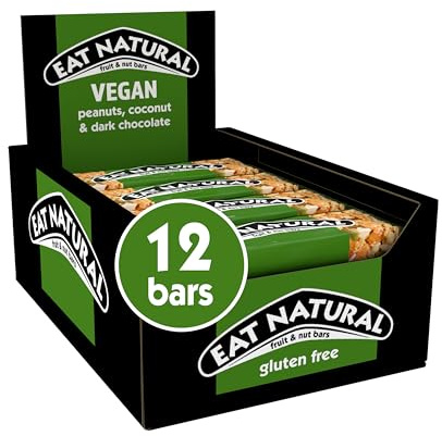 Eat Natural Vegan Peanuts, Coconut & Dark Chocolate Fruit & Nut Bars 12 x 40g