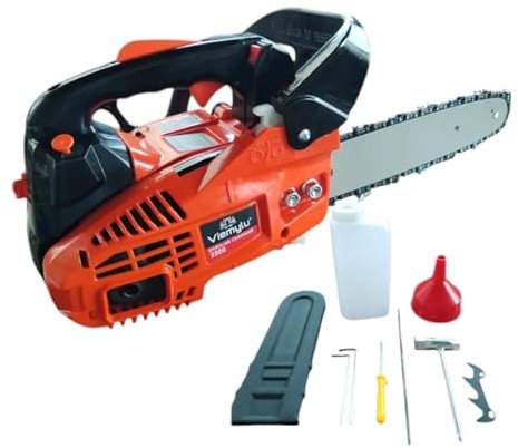 Motosega a Scoppio 2 Tempi 25,4CC – Barra 10” (25 cm), Potenza 1 kW/11500 giri/min, Peso 3,1 kg, Sistema Easy Start, Serbatoio Olio 180 ml, Serbatoio Carburante 260 ml, Uso Professionale