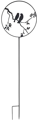 Louis Moulin Trädgårdsdekoration för plantering av fåglar – 122 cm, metallsnitt, UV-beständig och frostbeständig epoxifärg, perfekt för trädgård, terrass och rabatt