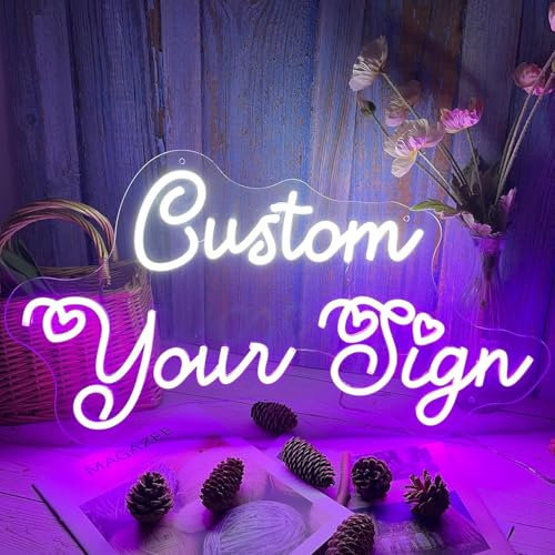 Personalisiert Neon Leuchtschilder, Custom LED Sign Neon Schild Personalisierte 11 Farboptionen Individuelle für Wanddekoration Geburtstag Party Hochzeit Schlafzimmer Bar Gaming Zimmer Deko