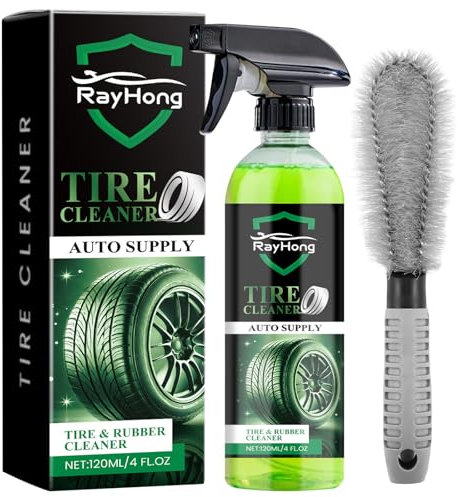 Dongcill Felgen Reinigungsset,Felgenreiniger 120ml + FelgenBürste,Alufelgen Reiniger Set mit Bürste,Felgenpflege Set,Felgen-Reiniger für Alufelgen & Stahlfelgen,Auto Felgenpflege