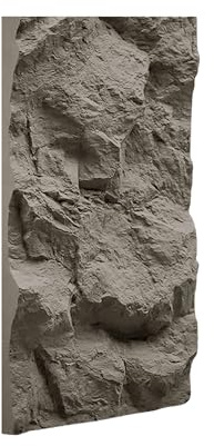 IZODEKOR Pannelli PU a parete effetto pietra 60x120 cm | 5 cm di spessore | Pannelli a parete 3D neri | Rivestimento a parete effetto pietra per interni | Pannelli PU in pietra naturale | GRIGIO SCURO