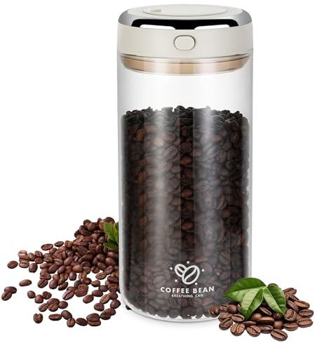 Staranry Barattolo per caffè ermetico, Contenitore Caffe in Polvere, 1700ml Contenitore Caffè in Grani, Contenitore Caffè Sottovuoto, Tè e Noci, Contenitori Zucchero Sale Caffe per Casa, Ufficio