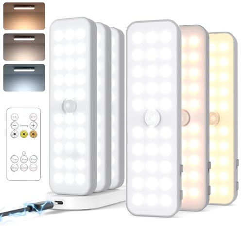 GOODEA 6er Set Aufladbar Schranklicht mit Lade-dock & Timer, bis zu 60 Tage