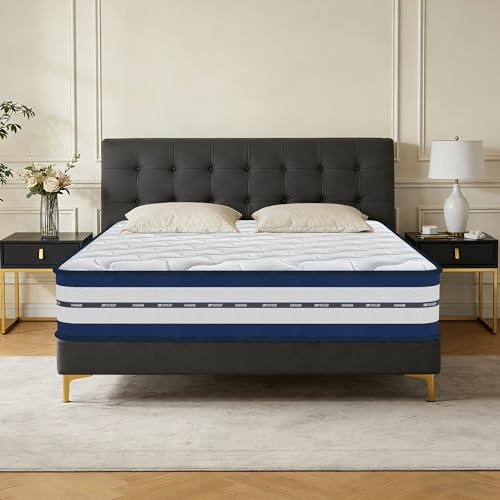 Matelas 140x200, Épaisseur 28 cm, Matelas Hybrid, Mousse à Mémoire de Forme et Ressorts Ensachés, Certifié Öko-Tex, 7 Zones Différenciées, Orthopédiques, Hypoallergénique, Soutien Équilibré, Durable