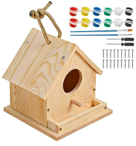 5,91-Zoll-Vogelhaus-Bausätze Aus Holz - Vogelhaus-Bastelarbeiten | -Bauset, Kreatives Malspielzeug, Pädagogisches Kunstprojekt Für Die Familie, Bastelset Für Kinder Zu Hause, Schule, Mit Werk