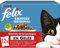 FELIX Gelee-Hackfleisch | ausgewachsene Katze | Auswahl an Huhn, Erbsen, Truthahn, Karotten, Geflügel-Tomaten, Ente und grüne Bohnen | 12 x 85 g | Frischebeutel
