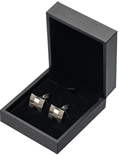 Giftop PU Leather Small Cufflink Gift Box Jewelry Display Case (Black)