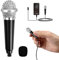 Jinlaili Mini Microphone - Portable Karaoke Vocal Mic With 3.5 mm Universal Cable, Metal Wired Handheld for Mobile Phone, Laptop, Notebook