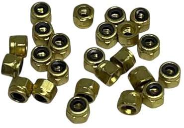 LEEFAI Pro Fingerboard Trucks The Self locknuts 24 pcs for Any Pro Fingerboard Trucks (ejes) Insert Nylon - Gold Color