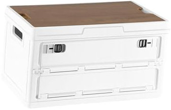 harayaa Car Trunk Organizer Bag Carrier Cargo Camping Outdoor Bin Kitchen Barbecue Crate Cooking Outdoor Camping Storage Box, white 55L